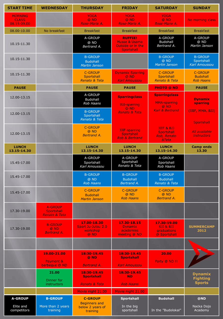 Updated schedule