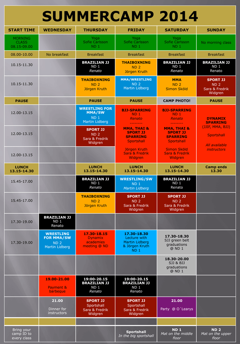 The schedule is ready!